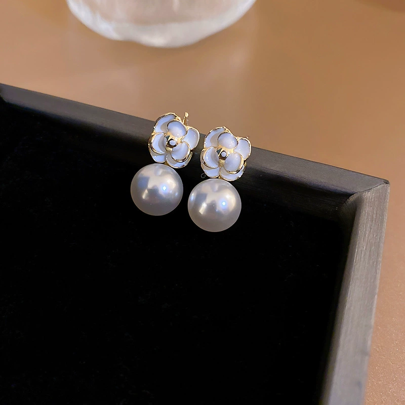 Серебряная игла, ретро универсальные серьги из жемчуга, французский ретро стиль, легкий роскошный стиль, высококачественный стиль
