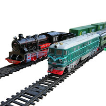 超長軌道小火車東風B綠皮火車高鐵電動軌道火車模型玩具