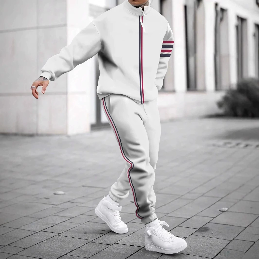 Спортивный костюм 2024 года: модный брендовый свободный свитшот и спортивные штаны в стиле кэжуал из воздухопроницаемой ткани с принтом.