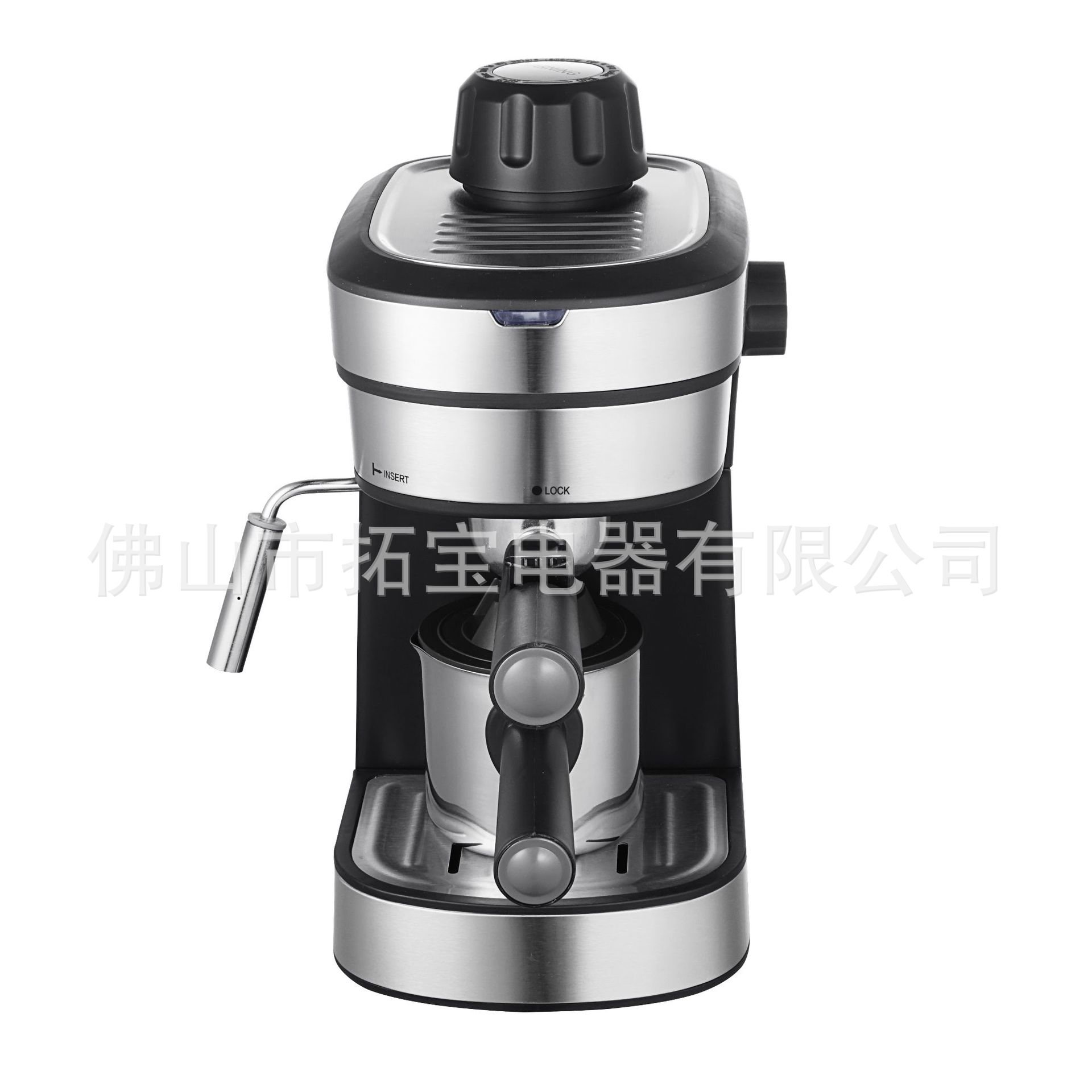 Máquina de café de acero inoxidable italiano máquina de café de presión de espuma de leche semiautomática hogar 3.5bar bomba hogar