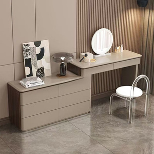 A Tone Same Style Dressing Table Storage Cabinet Bucket Cabinet Integrated Bedroom Bed End Makeup Table Simple Middle Ancient Cream Style Solid Wood