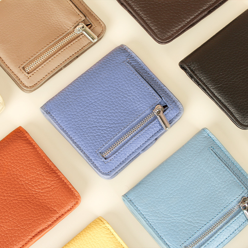 Primera capa de cuero genuino monedero multifuncional anti-robo cepillo pequeña tarjeta de cambio bolsa de gran capacidad de almacenamiento transfronterizo bolso de las mujeres al por mayor