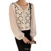 Spring design shirt, jacket, trend of season, puff sleeves, bright catchy style, long sleeve