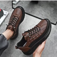 时尚男鞋2025秋冬厚底男鞋休闲百搭鞋鳄鱼纹时尚男鞋轻便运动鞋