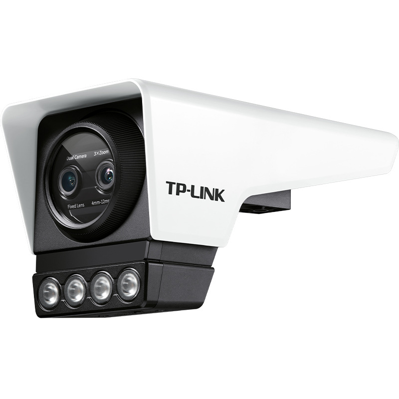 TP-LINK摄像头双目高清光学变焦室内外户外枪机有线POE供电双