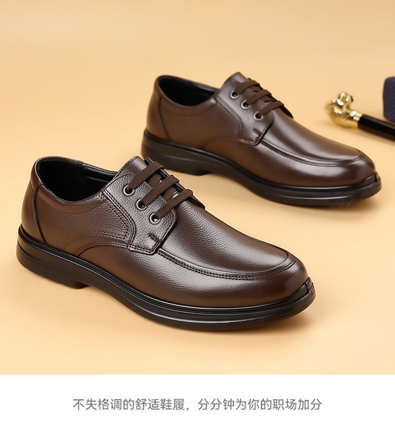 Giày da nam kiểu công sở cỡ lớn, gót thấp 1-3 cm, mũi tròn, phù hợp đi làm hằng ngày — CS5207 màu nâu, CS5207 màu đen, CS5207-1 plus nhung đen chi tiết 16
