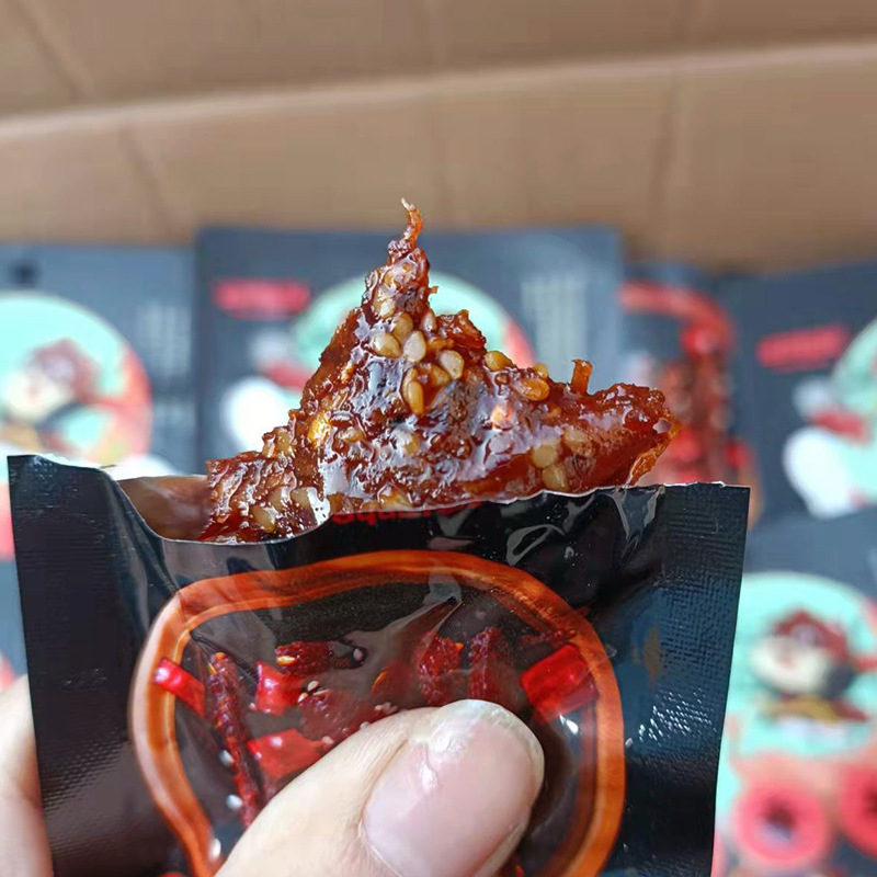 Three Squirrels_ Sichuan Aromatic Beef Jerky 100g, Spicy and Hot Flavor, Beef Snacks for Leisure and Office Snacking