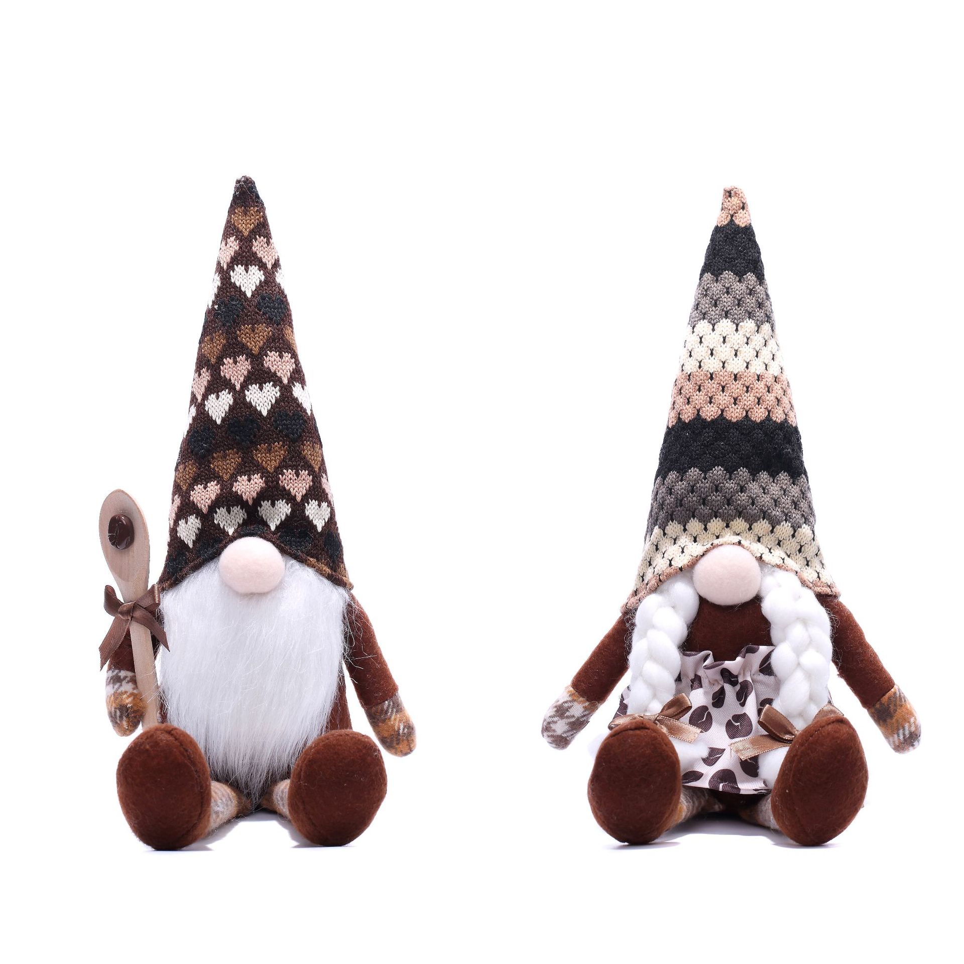 2023 nueva muñeca sin rostro transfronteriza colgando café molido a mano Rudolf muñeca Navidad vacaciones decoración del hogar