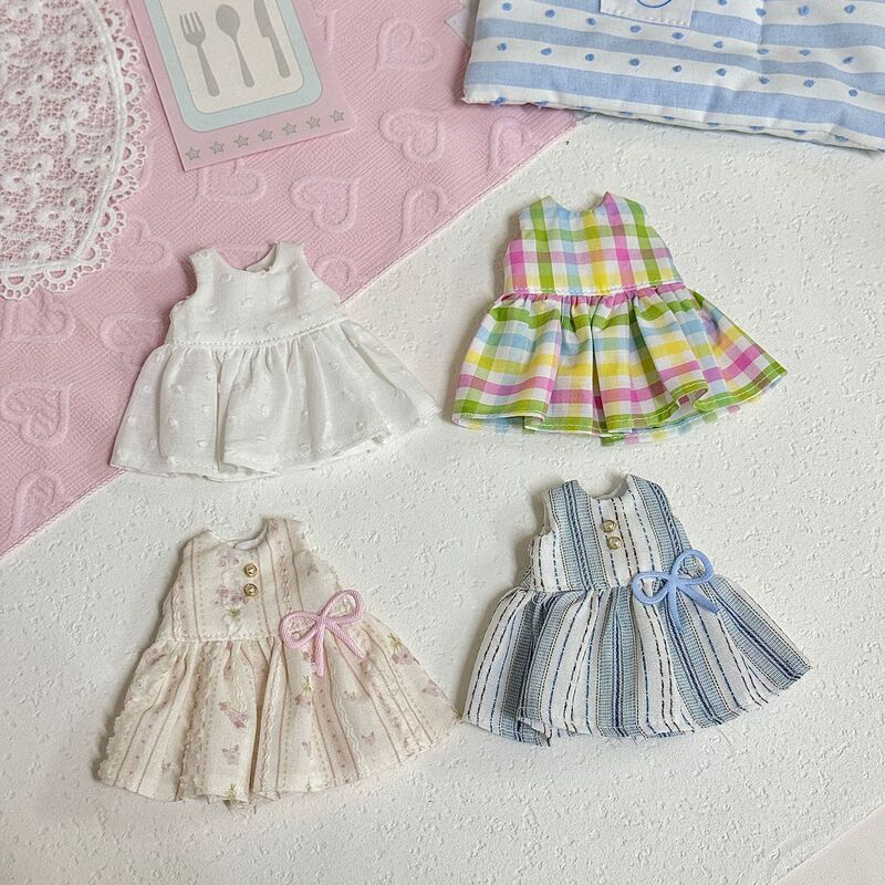 6-Piece Bjd Floral Dress Outfit for Ob24 Doll, Azone Dress, Zsiga Long-Leg Kitty Doll Dress-Up Outfit