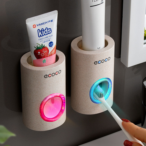 ecoco fully automatic toothpaste squeezer set wall-mounted toothpaste toothbrush storage rack toothpaste holder lazy squeeze artifact