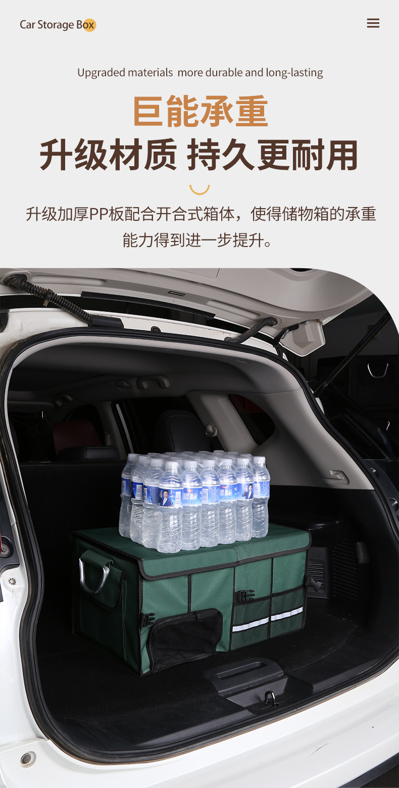 Car storage box, trunk organizer, multifunctional foldable miscellaneous box, car-mounted Oxford cloth organizer