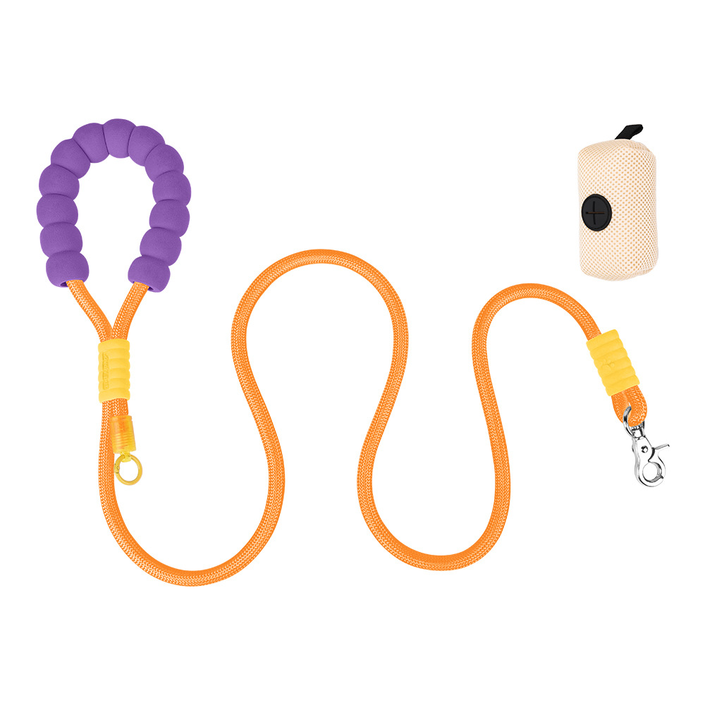Cuerdas de tracción de dopamina de color se pueden colgar bolsas de mierda de perro cómodas espuma agarre cuerda de perro de montaña resistente al desgaste para caminar cuerda de perro