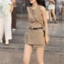 夏季圆领无袖通勤裙裤