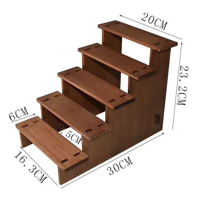 木製の収納棚の手作りのおもちゃの陳列棚のテーブルの置物の階層式の模型の展示台の実木の置き棚