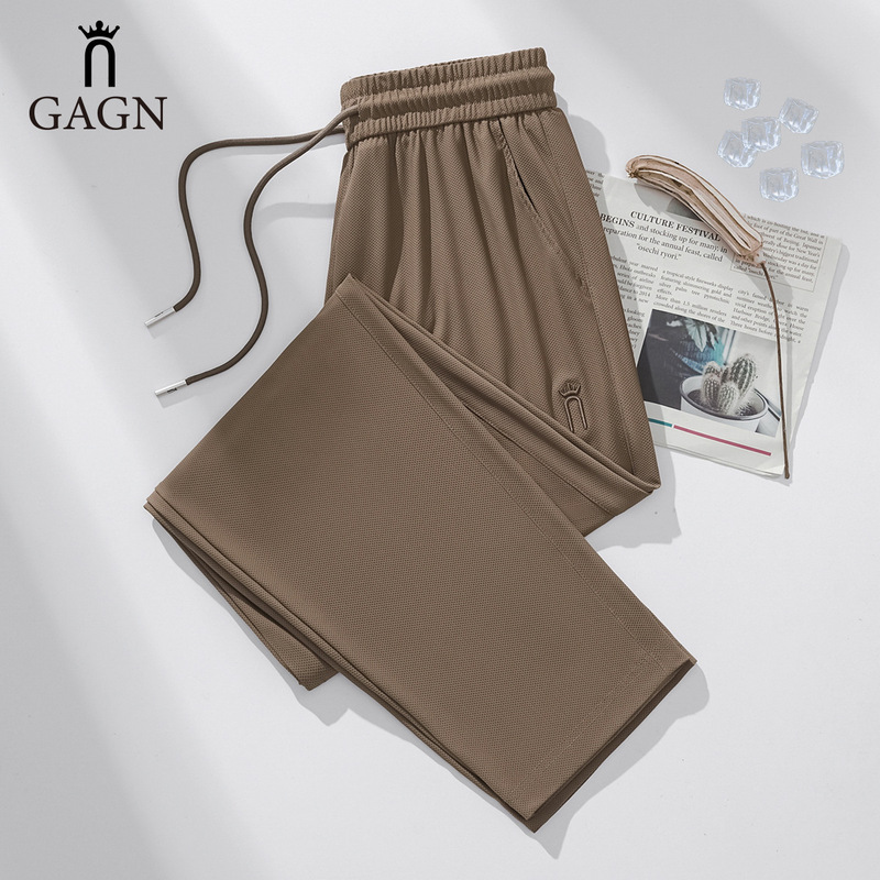 GAGN Ice Silk Pants Women's Summer Mesh Breathable Cool Pants Small Mom Ice Silk Thin Quick-drying Sports Pants