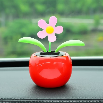 Swing Sunflower Plastic Decorations – Car ornaments - red