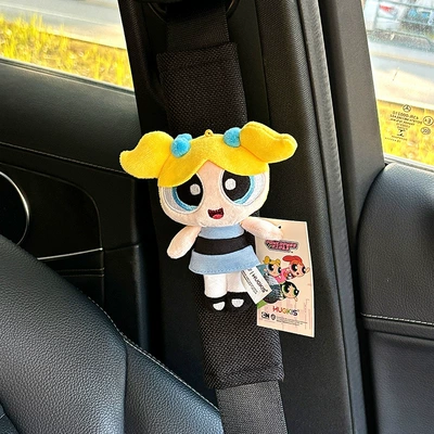 Car Seat Belt Shoulder Protector, Seat belt shoulder pad - little-blue-policewoman-black-ice-silk-shoulder-pads-single