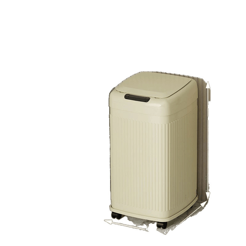 Botella de basura de inducción inteligente de acero inoxidable gran capacidad doméstica de cocina automática comercial con cubierta para oficina