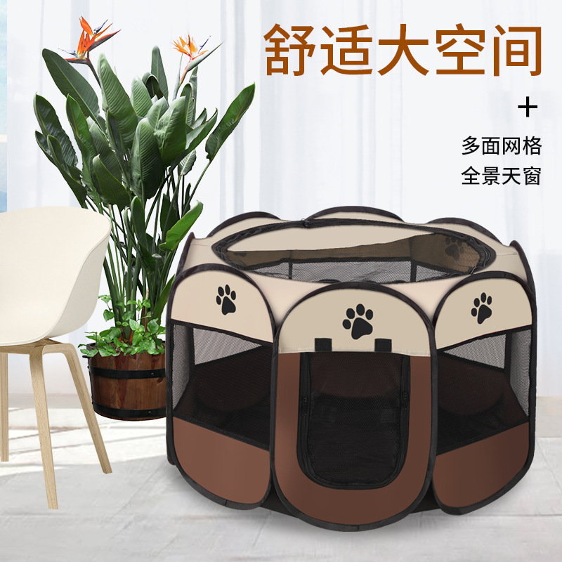 Tienda de mascotas jaula octogonal cerca gato jaula plegable gato jaula de gran tamaño hogar gato nido cuatro estaciones universal gato producción