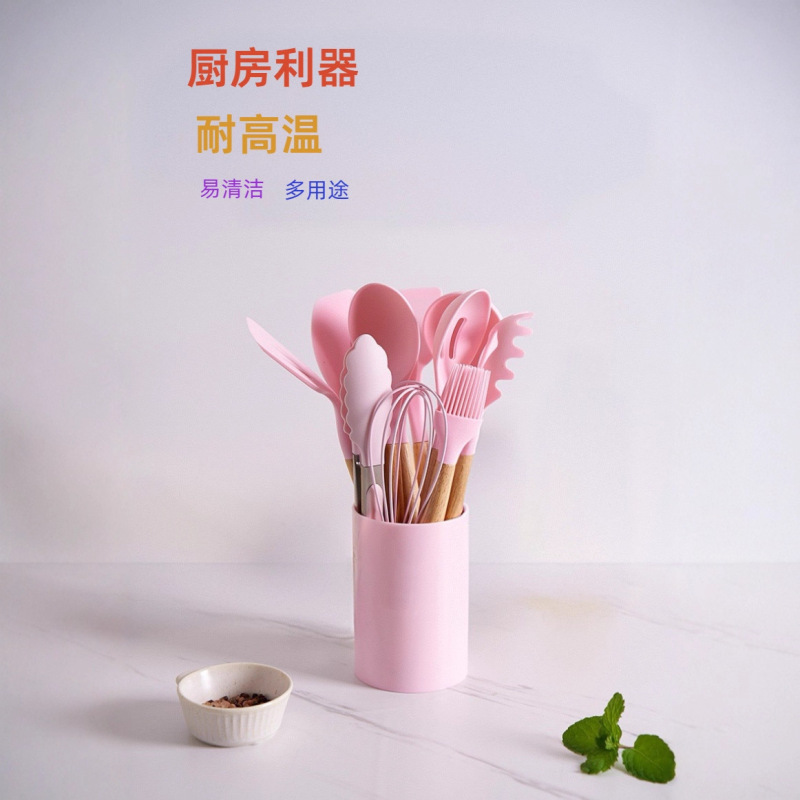 Cross-Border Spot Silicone Kitchenware 12-Piece Set Non-Stick Silicone Spatula Household Silicone Spatula Soup Spoon Kitchen Daily Use Set Cross-Border Spot Silicone Kitchenware 12-Piece Set Non-Stick Silicone Spatula Household Silicone Spatula Soup Spoon Kitchen Daily Use Set