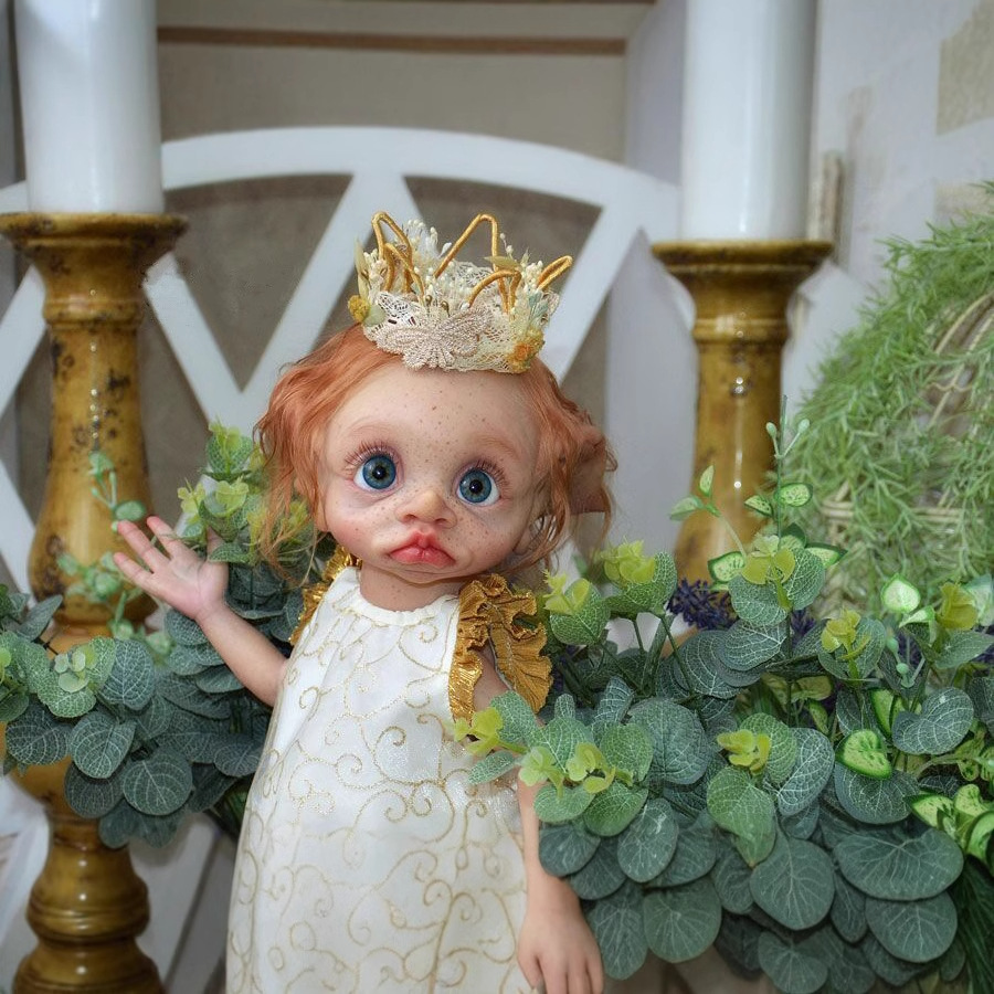 NPK bienes genuinos 16 pulgadas hecho a mano pegamento completo elfo muñeca de pie 3D pintado a mano de gama alta muñeca