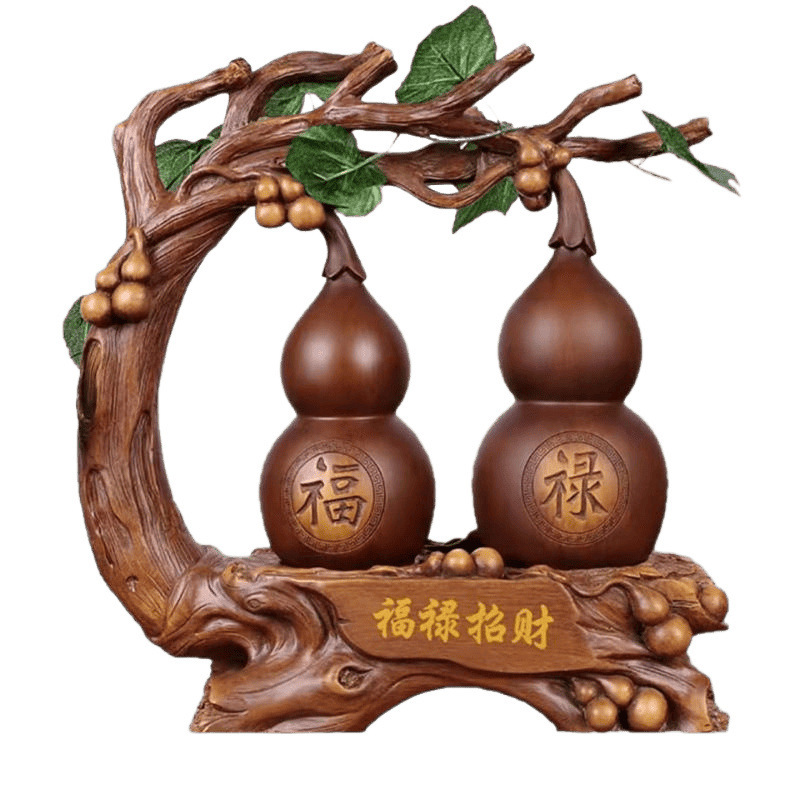 Wangzhai 転送祝福ひょうたん装飾品富と祝福を引き寄せるオフィスデスクワインキャビネットテレビキャビネット玄関装飾品|undefined