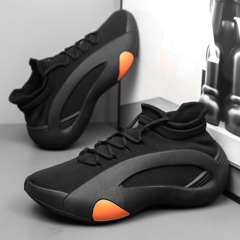 남성 신발 2025 새로운 여름 트렌드 다목적 메쉬 통기성 두꺼운 밑창 캐주얼 청소년 러닝 스포츠 양말 신발