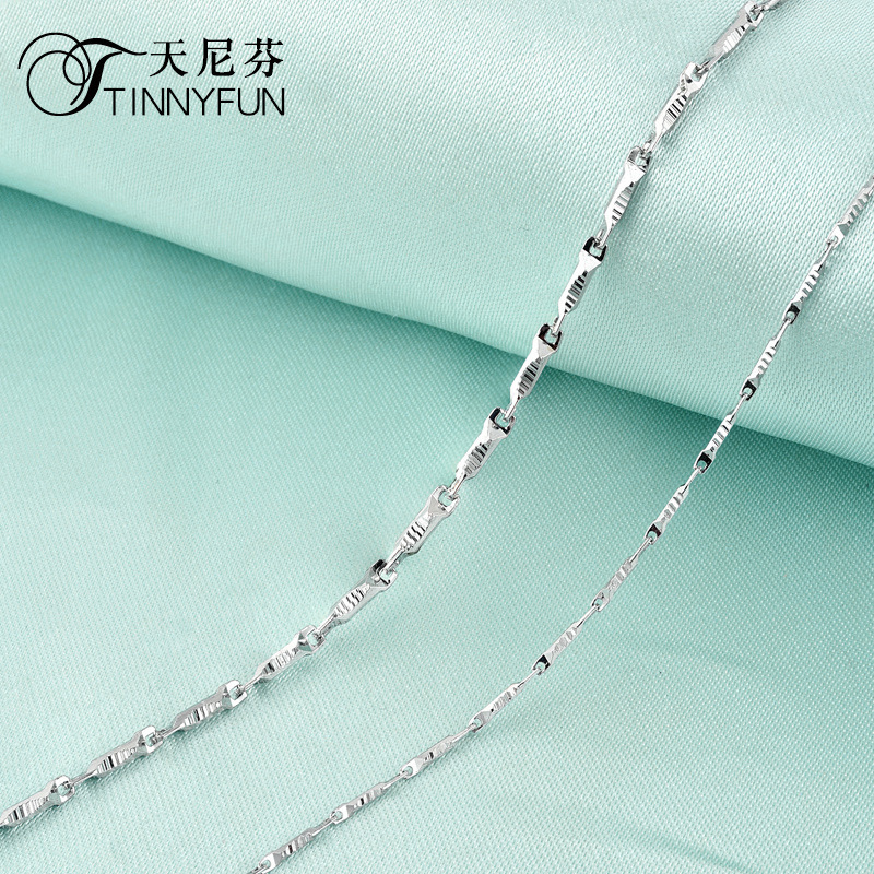 Personalidad al por mayor transfronteriza simple collar de accesorios de viento Dongdaemun S925 plata 1.6 doble cadena de semillas de melón