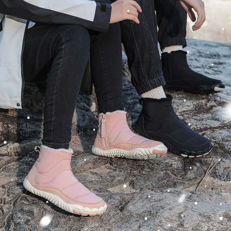 Фабрика осенняя и зимняя обувь с пятью пальцами хлопчатобумажная обувь с толстой подошвы для мужчин и женщин удобные теплые снежные сапоги плюс бархат повседневная ватная обувь водонепроницаемая