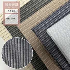 现货新款盐缩工条纹条子面料 衬衫布料 裙子女装新款春夏肌理纹布