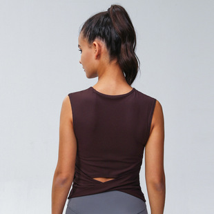 All It Takes Women's Back Twist Ribbed Sports Vest Yoga Top Sleeveless Vest
