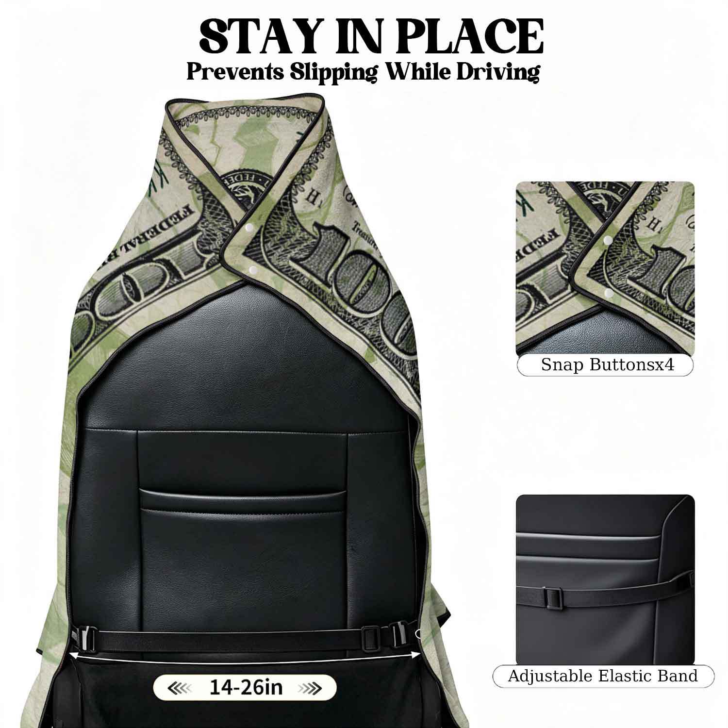 Printed bath towel and car seat cover 2-in-1, ultra-fine fiber outdoor beach and car dual-use universal seat cushion