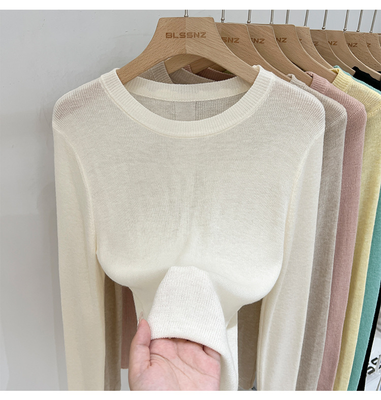 315g Weight Long Sleeve Sleeve Length Pullovers Placket Type Spandex, Polyester Fabric Type Short Top Length Knitwear Tops Type Daily Occasion Round Neck Neckline Slim Fit Type Solid Color Pattern Spring, Autumn Season Women's Gender Casual, Simple Style Style Wholesale Women's Casual Simple Style Solid Color Long Sleeve Sweaters & Cardigans 3