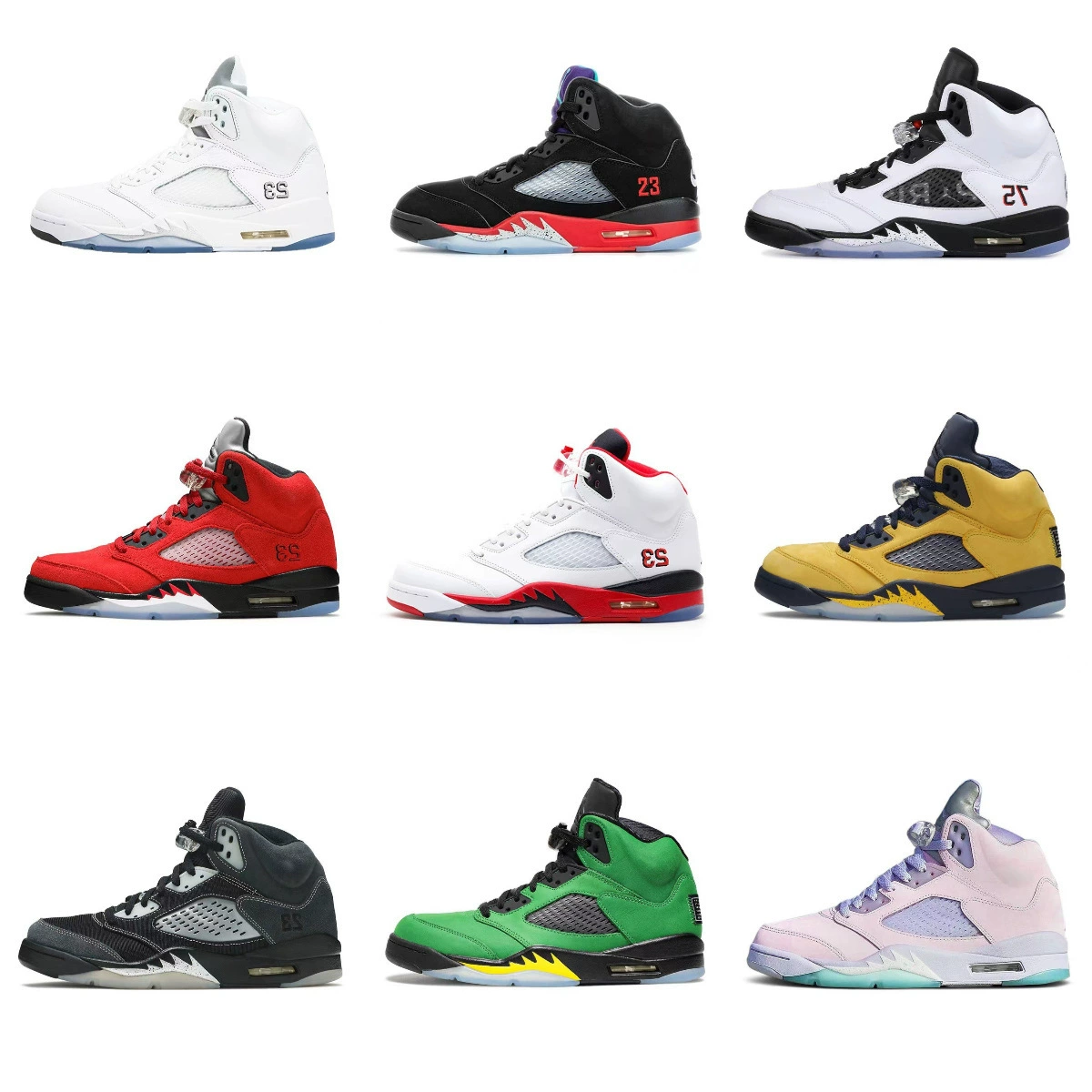 Putian Shoes Aj5 White and Blue Candy Angry Bull Chameleon Black Yellow Black Gray Mandarin Duck Joe 5 Sports Men's and Women's Basketball Shoes
