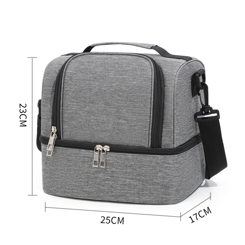 Bolsa de lonchera portátil de gran capacidad Bolsa bento de aislamiento térmico grueso de papel de aluminio con bolsa de arroz Bolsa de picnic al aire libre Bolsa de comida para acampar