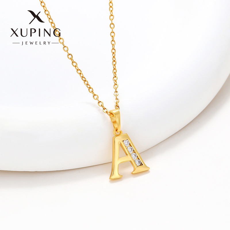 Xuping transfronterizo collar de letras europeas y estadounidenses aleación de cobre otoño y invierno tendencia hip hop letras inglesas colgante joyas colgante mujer