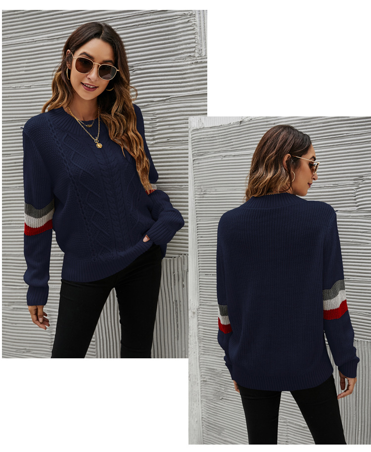 Woman Wholesale LooseCrew Neck Knitted Sweater