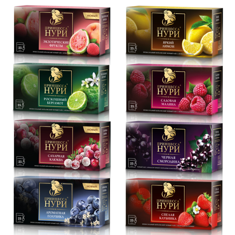 Imported Russian Fruit Tea Bag Hypn Princess Flower and Fruit Black Tea 25 Tea Bags Hospitality Tea Rope Tea Flower Tea