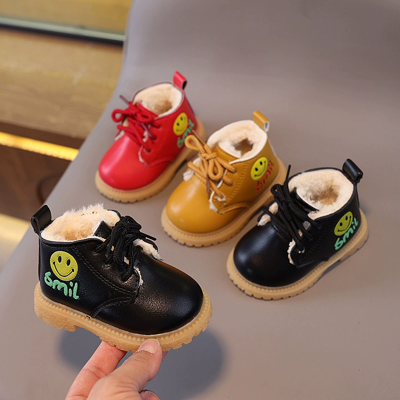 Одна зимняя модель 0-1 1 год 2-летняя женская хлопчатобумажная обувь мягкая подошва теплые снежные сапоги плюс бархатные детские кроссовки мужские