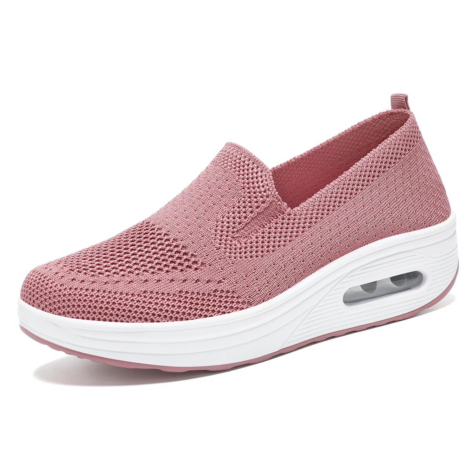 Zapatos de mujer versátiles de primavera, nuevo estilo, transfronterizos, sin cordones, hechos a medida, con suela gruesa, zapatos de plataforma, con suela blanda y amortiguación de aire, zapatos individuales.