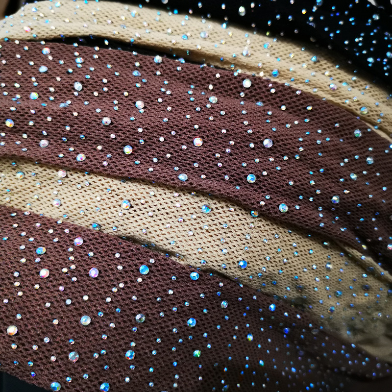 Estación europea de comercio exterior cifrado color alta elástico agua diamante pantyhose caliente perforación malla medias para las mujeres