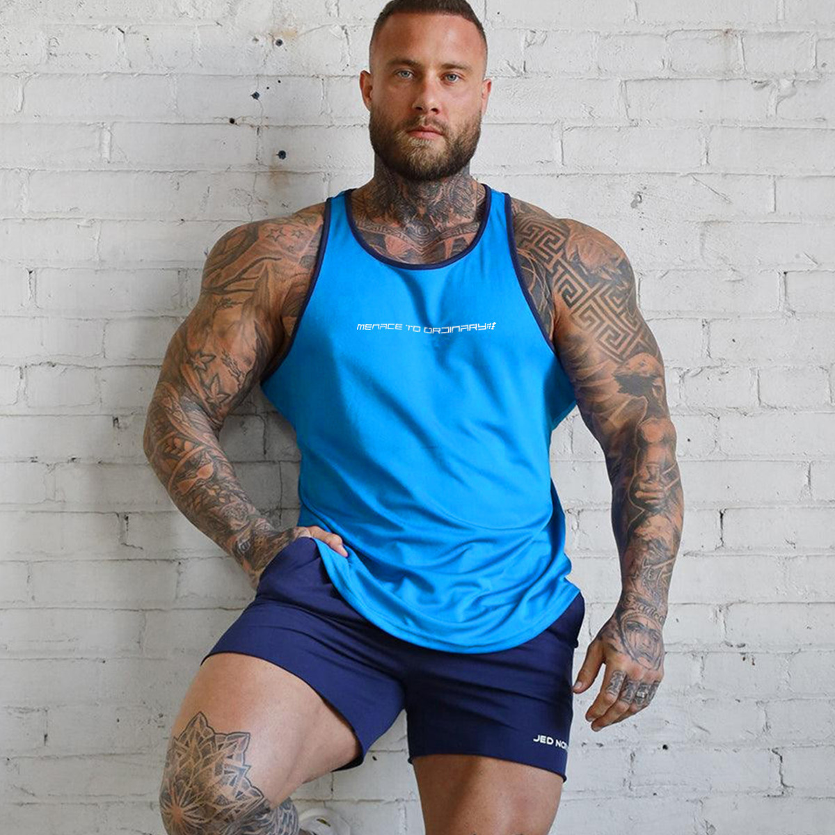 Fitness Vest Men's I-character Backless Elastic Slim-fit Breathable Quick-drying Clothes Professional Sports Running Fitness Factory Outlet