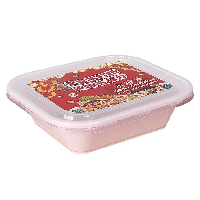 Caja de comidas desechable cuadrada de un solo cuadro transparente caja de comidas de plástico grueso caja de dulces para llevar caja de embalaje fresco con cubierta