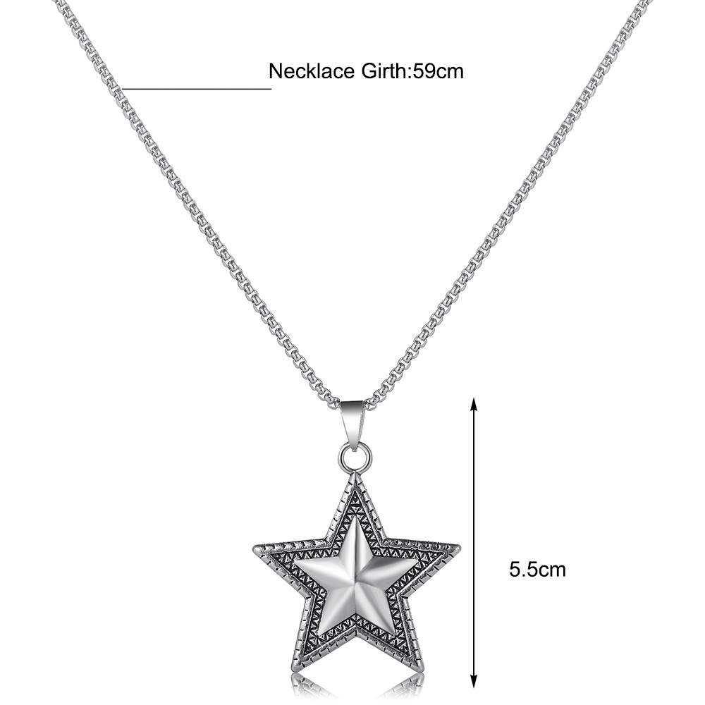 Fashion Pentagram Alloy Pendant Necklace
