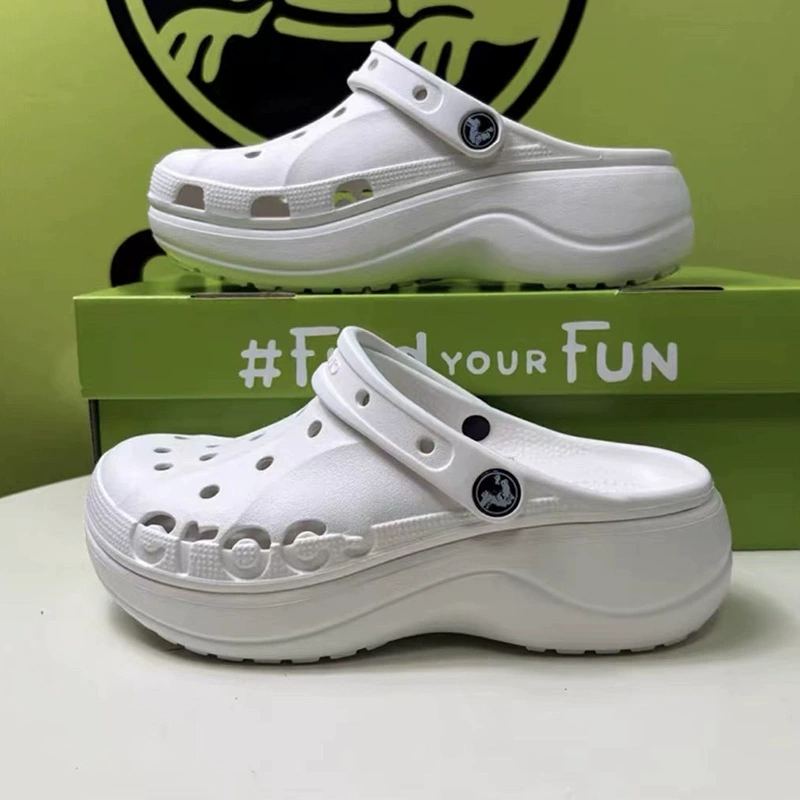 Белая классическая летняя пляжная обувь, платформенные босоножки, высокая подошва