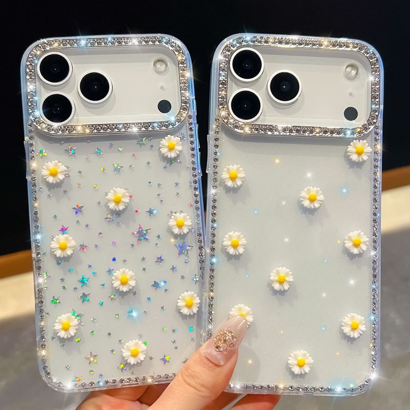 奢华闪钻小邹菊适用iPhone17Promax苹果16闪粉15全包14手机壳跨境|undefined