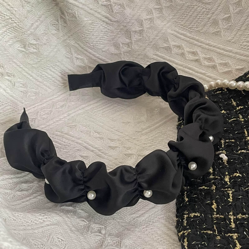 Ободок (стиль Chanel) — черная лента и широкий палитра цветов, элегантный корейский дизайн