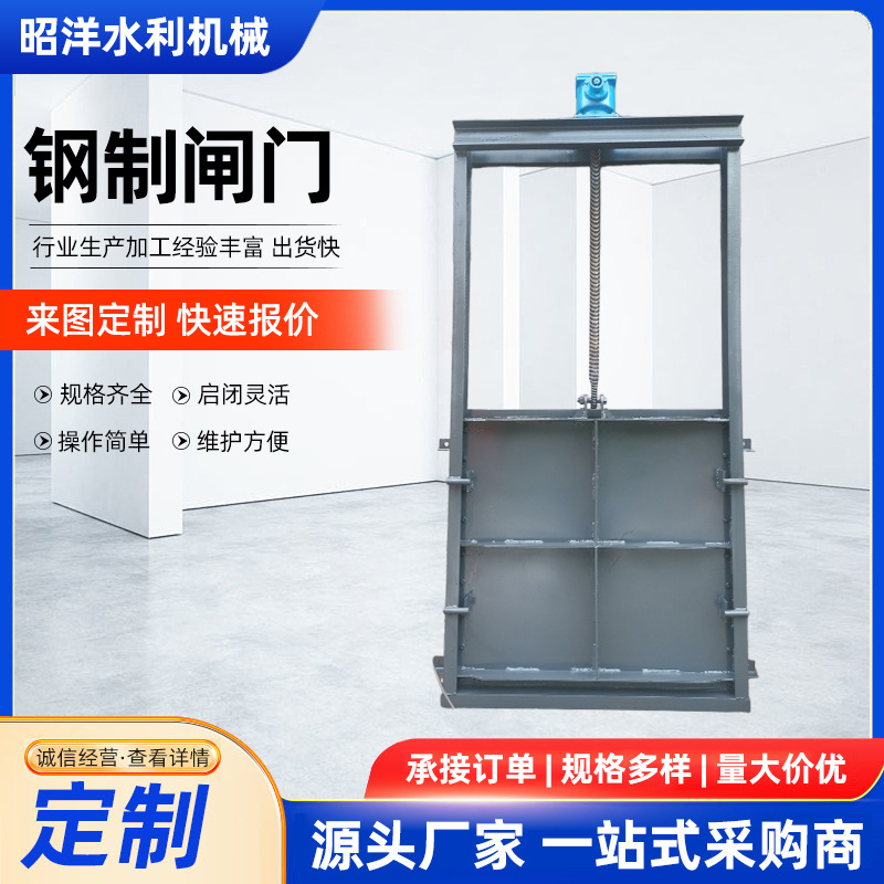 不锈钢铸铁渠道钢制闸门水利水库手自一体启闭机泵站插板闸门螺杆