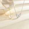 Fashionable universal chain for key bag  heart shaped, french style, light luxury style