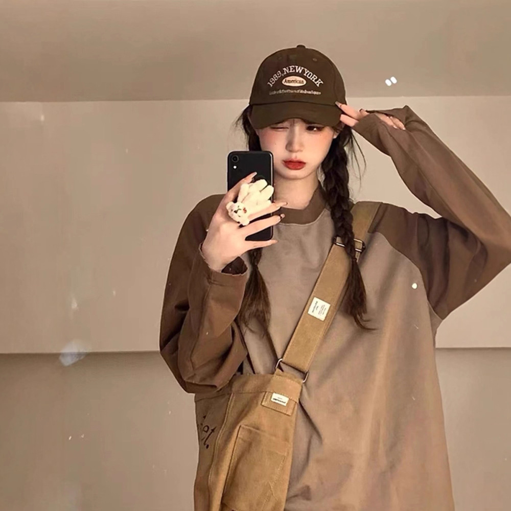 브라운과 커피 컬러 (긴팔 무지 모델)